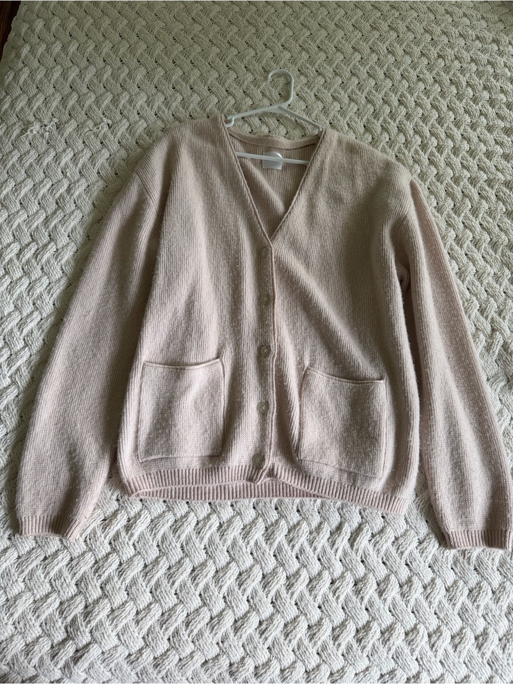 Anine Bing Light Pink V-Neck Button Cardigan
